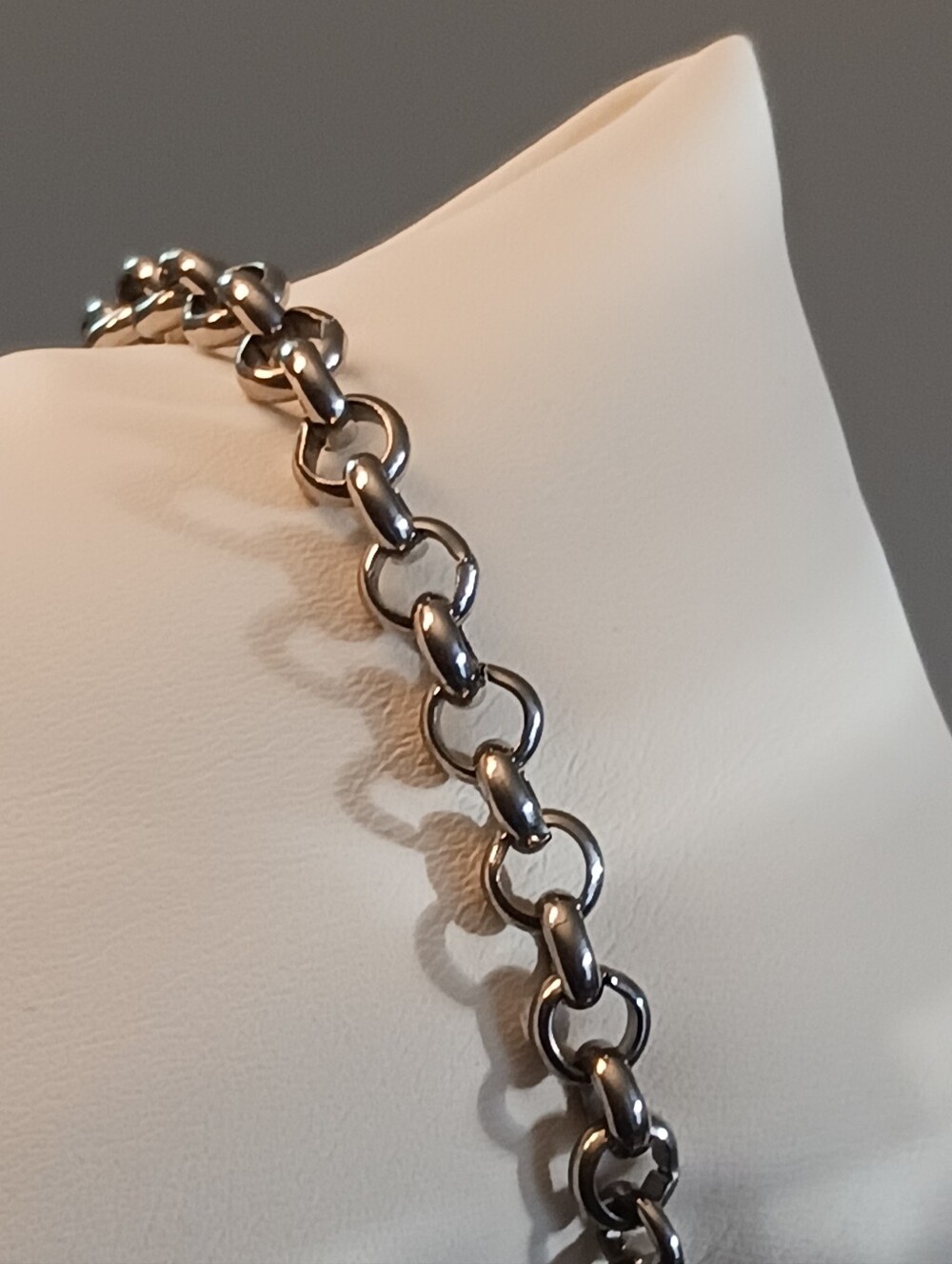 JCM Stainless Steel Rolo Chain Bracelet Preppy Biker Punk Versatile 7.5in